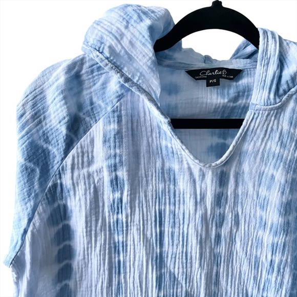 Tie Dye Crinkle Cotton Gauze Shirt - Picture 2 of 8